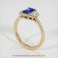 0.89 Ct. Blue Sapphire Ring, 18K Yellow Gold 2