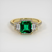 1.52 Ct. Emerald Ring, 18K Yellow Gold 1