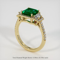 1.52 Ct. Emerald Ring, 18K Yellow Gold 2