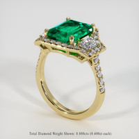 3.10 Ct. Emerald Ring, 18K Yellow Gold 2