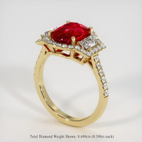 3.07 Ct. Ruby Ring, 18K Yellow Gold 2