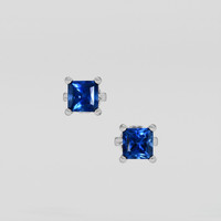 <span>0.99</span> <span class="tooltip-light">Ct.Tw.<span class="tooltiptext">Total Carat Weight</span></span> Blue Sapphire Earrings, Platinum 950 1