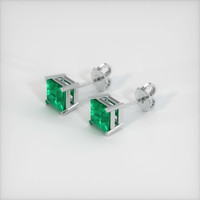 Emerald Earrings 0.86 Ct.Tw.Total Carat Weight, Platinum 950 Preview
