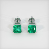 <span>0.87</span>&nbsp;<span class="tooltip-light">Ct.Tw.<span class="tooltiptext">Total Carat Weight</span></span> Emerald Earrings, Platinum 950 1