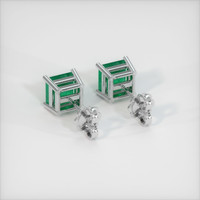 <span>0.87</span>&nbsp;<span class="tooltip-light">Ct.Tw.<span class="tooltiptext">Total Carat Weight</span></span> Emerald Earrings, Platinum 950 4