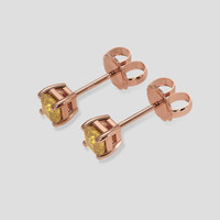 <span>0.54</span>&nbsp;<span class="tooltip-light">Ct.Tw.<span class="tooltiptext">Total Carat Weight</span></span> Peach Sapphire Earrings, 14K Rose Gold 3