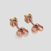 <span>0.54</span>&nbsp;<span class="tooltip-light">Ct.Tw.<span class="tooltiptext">Total Carat Weight</span></span> Peach Sapphire Earrings, 14K Rose Gold 4