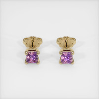 0.46 Ct.Tw. Purple Sapphire Earrings, 14K Yellow Gold 1