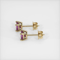 0.46 Ct.Tw. Purple Sapphire Earrings, 14K Yellow Gold 3