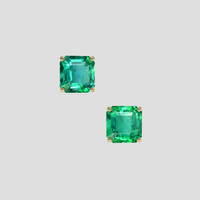 <span>3.43</span> <span class="tooltip-light">Ct.Tw.<span class="tooltiptext">Total Carat Weight</span></span> Emerald Earrings, 18K Yellow Gold 1
