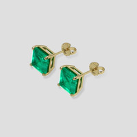 <span>3.43</span> <span class="tooltip-light">Ct.Tw.<span class="tooltiptext">Total Carat Weight</span></span> Emerald Earrings, 18K Yellow Gold 3