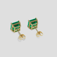 <span>3.43</span> <span class="tooltip-light">Ct.Tw.<span class="tooltiptext">Total Carat Weight</span></span> Emerald Earrings, 18K Yellow Gold 4