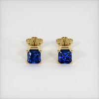 <span>0.75</span>&nbsp;<span class="tooltip-light">Ct.Tw.<span class="tooltiptext">Total Carat Weight</span></span> Sapphire Earrings, 18K Yellow Gold 1
