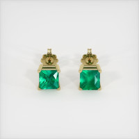 Emerald Earrings 0.86 Ct.Tw.Total Carat Weight 18K Yellow Gold Preview