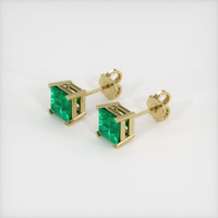 Emerald Earrings 0.86 Ct.Tw.Total Carat Weight 18K Yellow Gold Preview