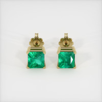 <span>0.87</span>&nbsp;<span class="tooltip-light">Ct.Tw.<span class="tooltiptext">Total Carat Weight</span></span> Emerald Earrings, 18K Yellow Gold 1