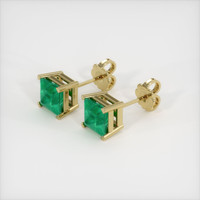 <span>0.87</span>&nbsp;<span class="tooltip-light">Ct.Tw.<span class="tooltiptext">Total Carat Weight</span></span> Emerald Earrings, 18K Yellow Gold 2