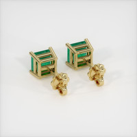 <span>0.87</span>&nbsp;<span class="tooltip-light">Ct.Tw.<span class="tooltiptext">Total Carat Weight</span></span> Emerald Earrings, 18K Yellow Gold 4