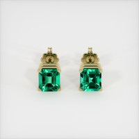 Emerald Earrings 1.80 Ct.Tw.Total Carat Weight, 18K Yellow Gold Preview