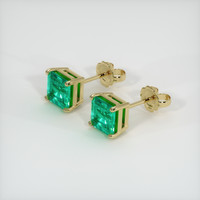 <span>0.80</span>&nbsp;<span class="tooltip-light">Ct.Tw.<span class="tooltiptext">Total Carat Weight</span></span> Emerald Earrings, 18K Yellow Gold 2