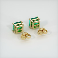 <span>0.80</span>&nbsp;<span class="tooltip-light">Ct.Tw.<span class="tooltiptext">Total Carat Weight</span></span> Emerald Earrings, 18K Yellow Gold 4