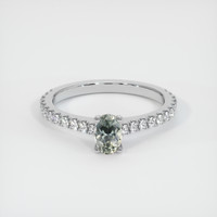 0.57 Ct. Greenish Brown Sapphire Ring, Platinum 950 1