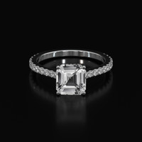 2.62 Ct. White Sapphire Ring, Platinum 950 1