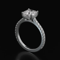 2.62 Ct. White Sapphire Ring, Platinum 950 2
