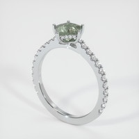 0.81 Ct. Bluish Green Sapphire Ring, Platinum 950 2