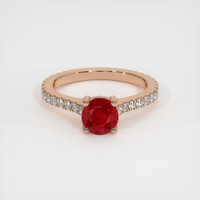 0.98 Ct. Ruby Ring, 14K Rose Gold 1