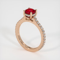 0.98 Ct. Ruby Ring, 14K Rose Gold 2