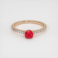 0.70 Ct. Ruby Ring, 14K Rose Gold 1