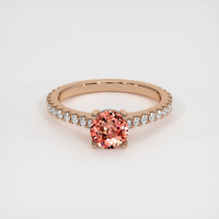 1.07 Ct. Padparadscha Sapphire Ring, 14K Rose Gold 1