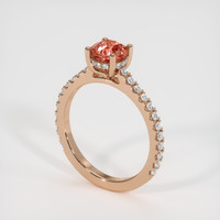 1.07 Ct. Padparadscha Sapphire Ring, 14K Rose Gold 2