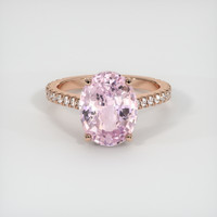 3.61 Ct. Pinkish Purple Sapphire Ring, 14K Rose Gold 1