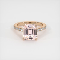 4.02 Ct. Peach Sapphire Ring, 14K Rose Gold 1