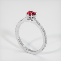 Ruby Ring 0.72 Ct. 14K White Gold Preview