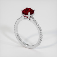 2.01 Ct. Ruby Ring, 14K White Gold 2