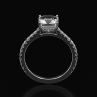 2.62 Ct. White Sapphire Ring, 14K White Gold 3