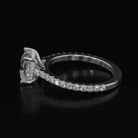 2.62 Ct. White Sapphire Ring, 14K White Gold 4