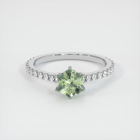 0.89 Ct. Green Sapphire Ring, 14K White Gold 1