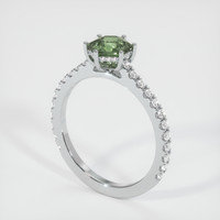 0.89 Ct. Green Sapphire Ring, 14K White Gold 2