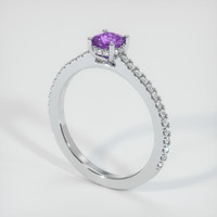 0.44 Ct. Sapphire Ring, 14K White Gold 2