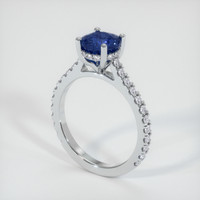 1.89 Ct. Blue Sapphire Ring, 18K White Gold 2