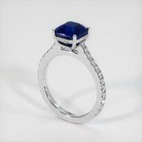 3.22 Ct. Blue Sapphire Ring, 18K White Gold 2