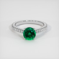 1.20 Ct. Emerald Ring, 18K White Gold 1