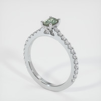 0.57 Ct. Greenish Brown Sapphire Ring, 18K White Gold 2