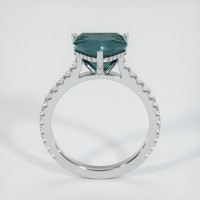 2.59 Ct. Bluish Green Sapphire Ring, 18K White Gold 3