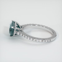 2.59 Ct. Bluish Green Sapphire Ring, 18K White Gold 4
