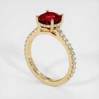 2.57 Ct. Ruby Ring, 14K Yellow Gold 2